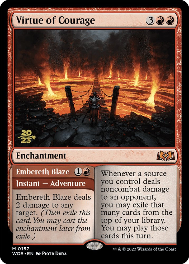 Virtue of Courage // Embereth Blaze [Wilds of Eldraine Prerelease Promos] Magic: The Gathering