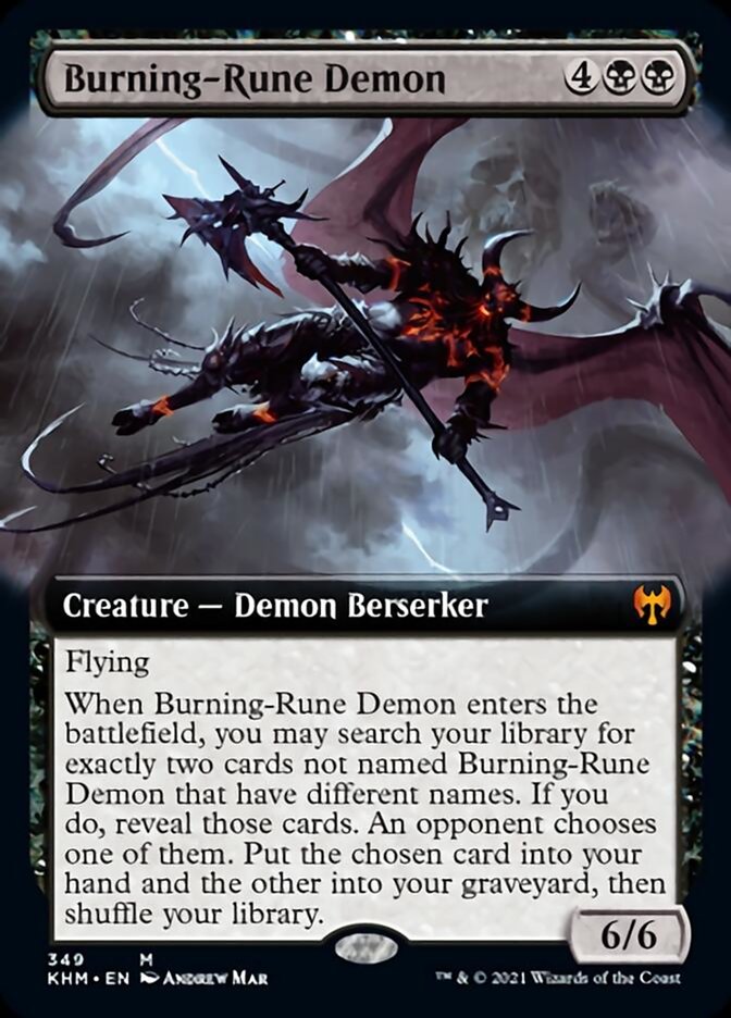 Burning-Rune Demon (Extended Art) [Kaldheim] Magic: The Gathering