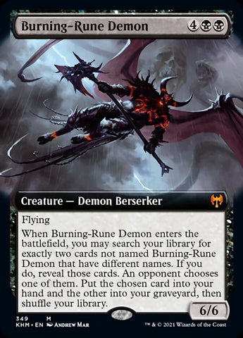 Burning-Rune Demon (Extended Art) [Kaldheim] Magic: The Gathering
