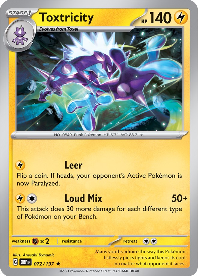 Toxtricity (072/197) (Theme Deck Exclusive) [Scarlet & Violet: Obsidian Flames] Pokémon