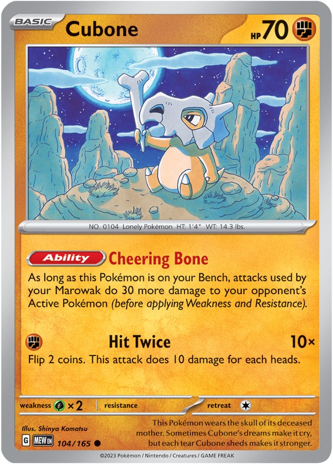 Cubone (104/165) [Scarlet & Violet 151] Pokémon