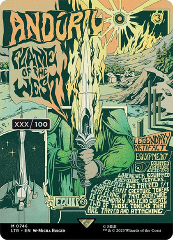 Anduril, Flame of the West (Borderless Poster) (Serialized) [The Lord of the Rings: Tales of Middle-Earth] Magic: The Gathering