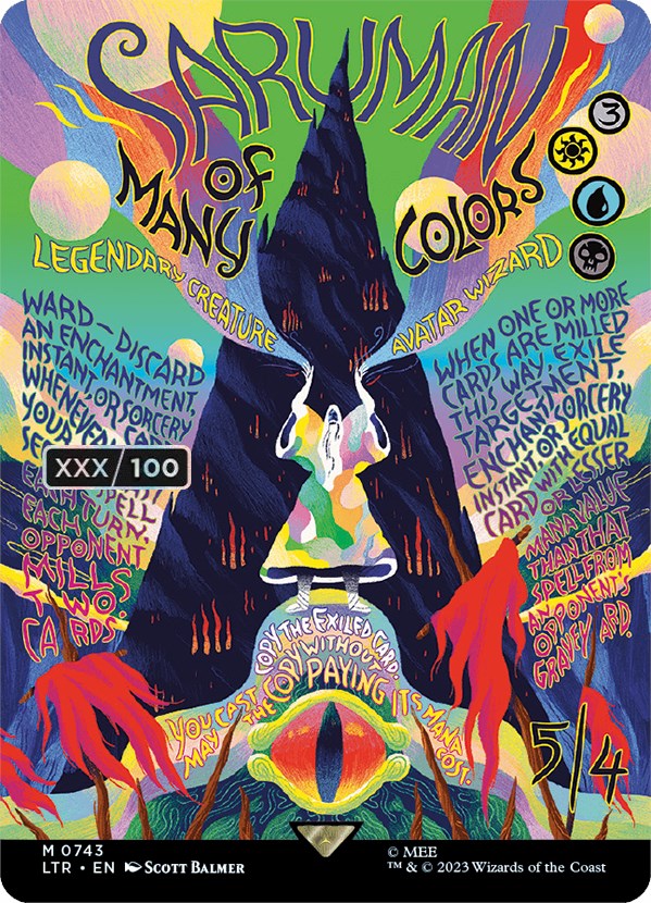 Saruman of Many Colors (Borderless Poster) (Serialized) [The Lord of the Rings: Tales of Middle-Earth] Magic: The Gathering