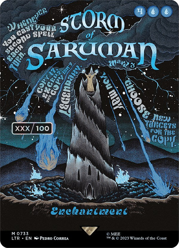 Storm of Saruman (Borderless Poster) (Serialized) [The Lord of the Rings: Tales of Middle-Earth] Magic: The Gathering