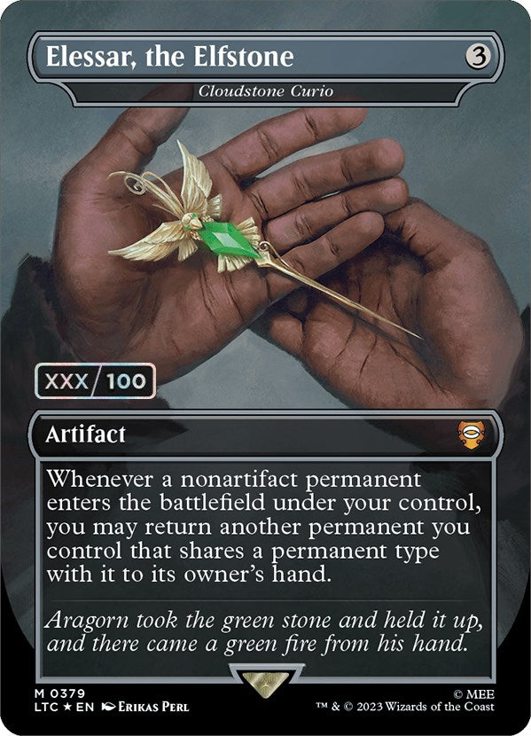 Elessar, the Elfstone - Cloudstone Curio (Serialized) [The Lord of the Rings: Tales of Middle-Earth Commander] Magic: The Gathering