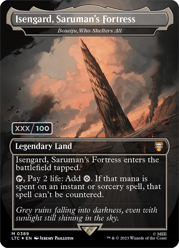 Isengard, Saruman's Fortress - Boseiju, Who Shelters All (Serialized) [The Lord of the Rings: Tales of Middle-Earth Commander] Magic: The Gathering
