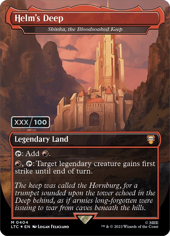 Helm's Deep - Shinka, the Bloodsoaked Keep (Serialized) [The Lord of the Rings: Tales of Middle-Earth Commander] Magic: The Gathering