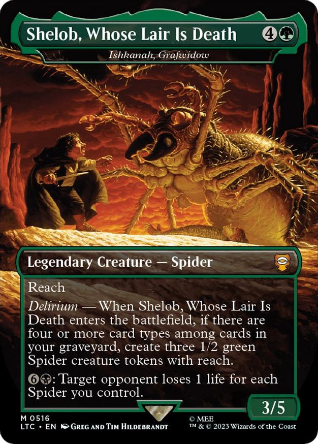 Shelob, Whose Lair Is Death - Ishkanah, Grafwidow (Borderless) [The Lord of the Rings: Tales of Middle-Earth Commander] Magic: The Gathering