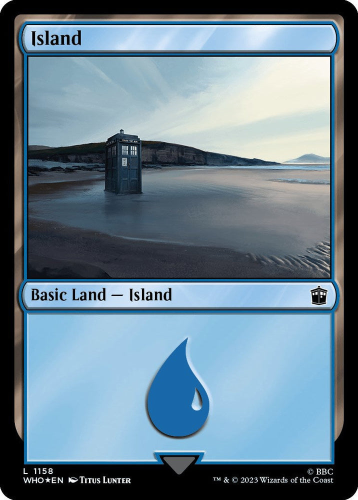 Island (1158) (Surge Foil) [Doctor Who] Magic: The Gathering