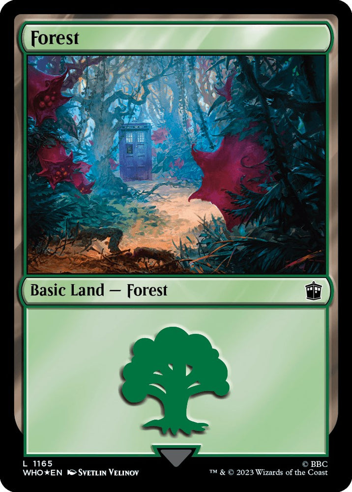 Forest (1165) (Surge Foil) [Doctor Who] Magic: The Gathering