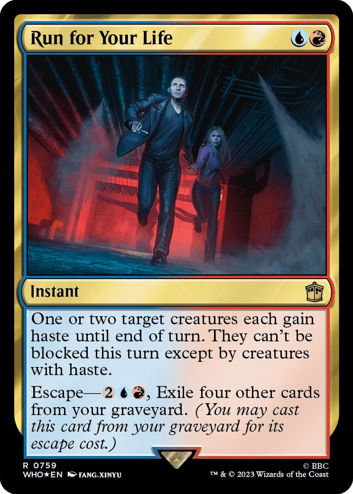Run for Your Life (Surge Foil) [Doctor Who] Magic: The Gathering