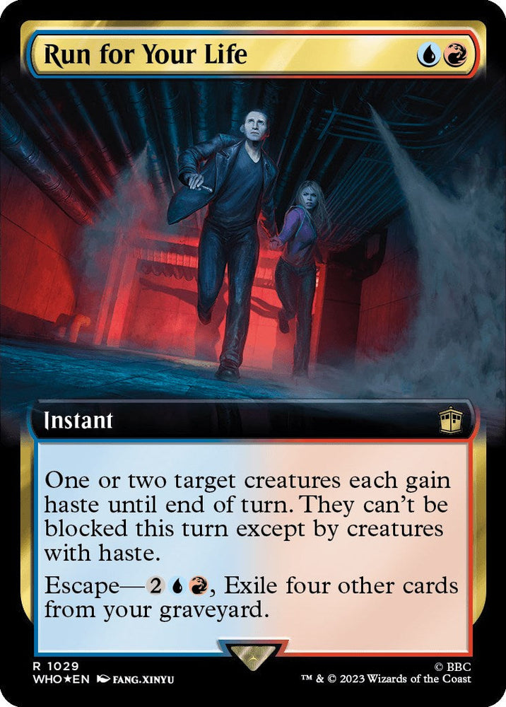 Run for Your Life (Extended Art) (Surge Foil) [Doctor Who] Magic: The Gathering