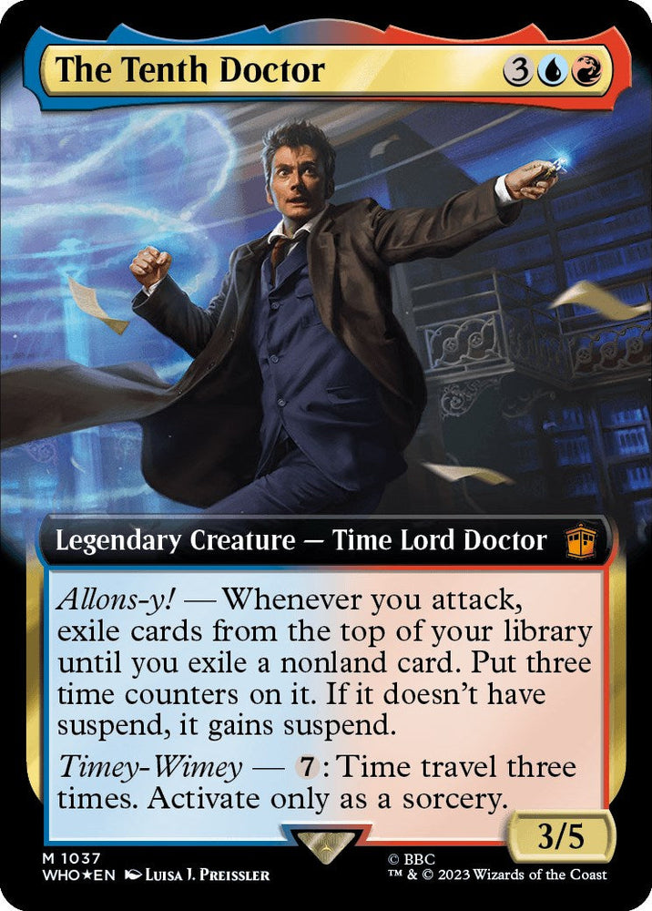 The Tenth Doctor (Extended Art) (Surge Foil) [Doctor Who] Magic: The Gathering
