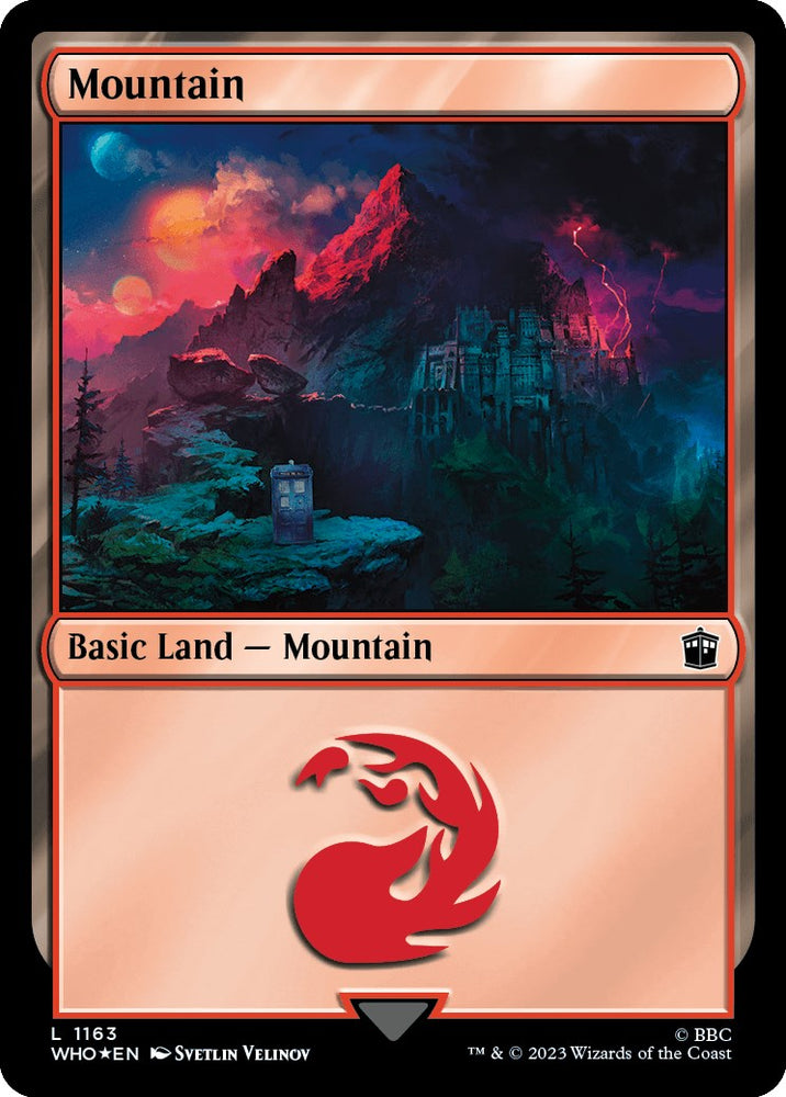 Mountain (1163) (Surge Foil) [Doctor Who] Magic: The Gathering