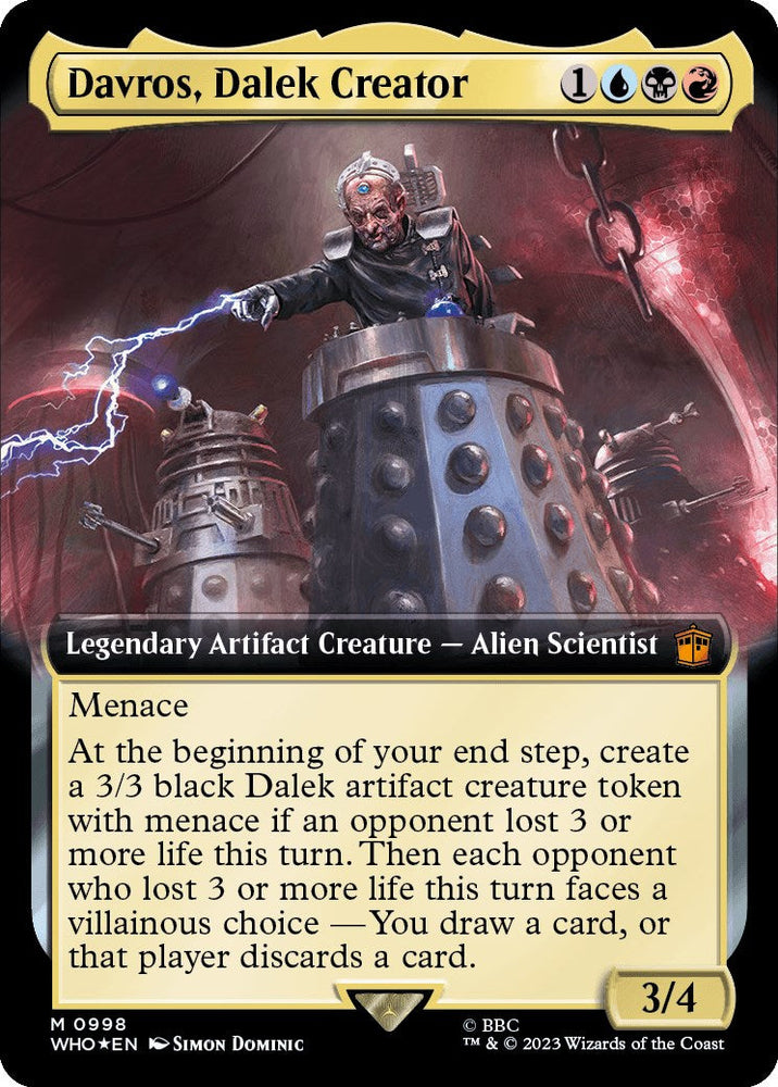 Davros, Dalek Creator (Extended Art) (Surge Foil) [Doctor Who] Magic: The Gathering