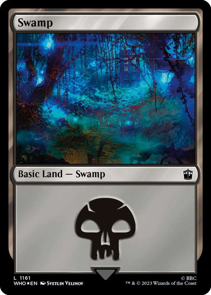 Swamp (1161) (Surge Foil) [Doctor Who] Magic: The Gathering