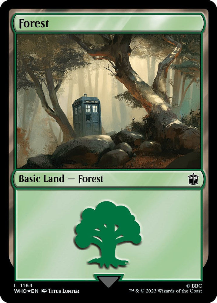 Forest (1164) (Surge Foil) [Doctor Who] Magic: The Gathering