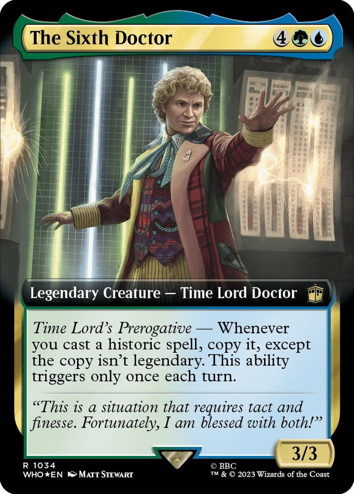 The Sixth Doctor (Extended Art) (Surge Foil) [Doctor Who] Magic: The Gathering