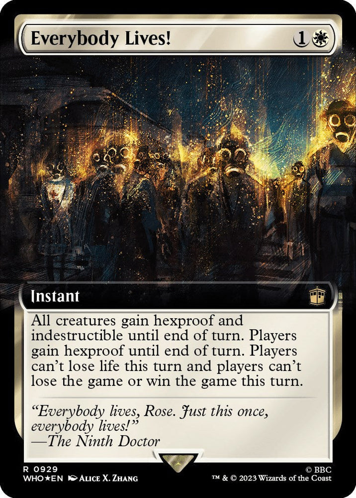 Everybody Lives! (Extended Art) (Surge Foil) [Doctor Who] Magic: The Gathering