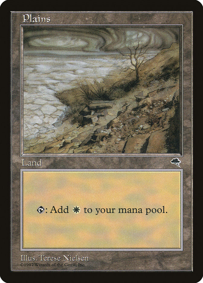 Plains (Single Tree / Circular Sky Swirls) [Tempest] Magic: The Gathering