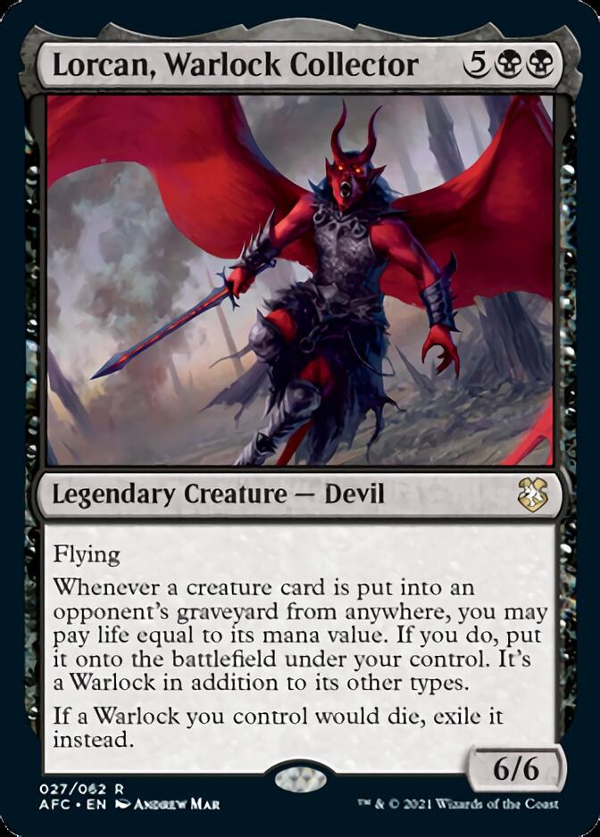 Lorcan, Warlock Collector [Dungeons & Dragons: Adventures in the Forgotten Realms Commander] Magic: The Gathering