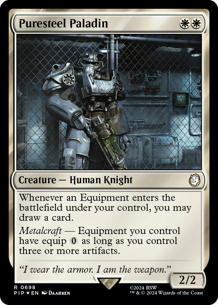 Puresteel Paladin (Surge Foil) [Fallout] Magic: The Gathering