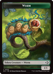 Merfolk // Worm Double-Sided Token [Lorwyn Eclipsed Tokens] Magic: The Gathering