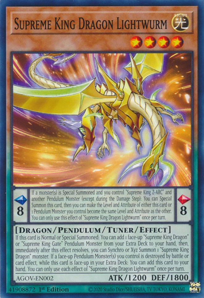Supreme King Dragon Lightwurm [AGOV-EN002] Common - Yugioh Cards For Your TCG Needs!