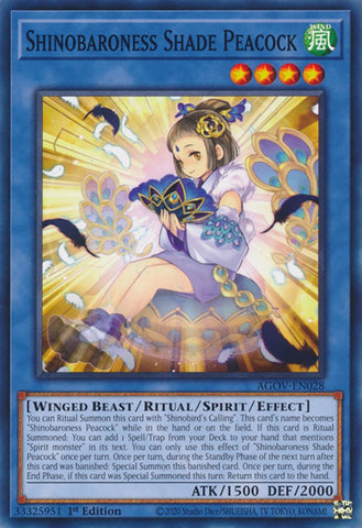 Shinobaroness Shade Peacock [AGOV-EN028] Common - Yugioh Cards For Your TCG Needs!