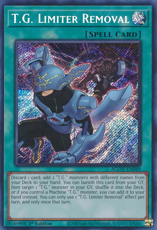 T.G. Limiter Removal [AGOV-EN049] Secret Rare - Yugioh Cards For Your TCG Needs!