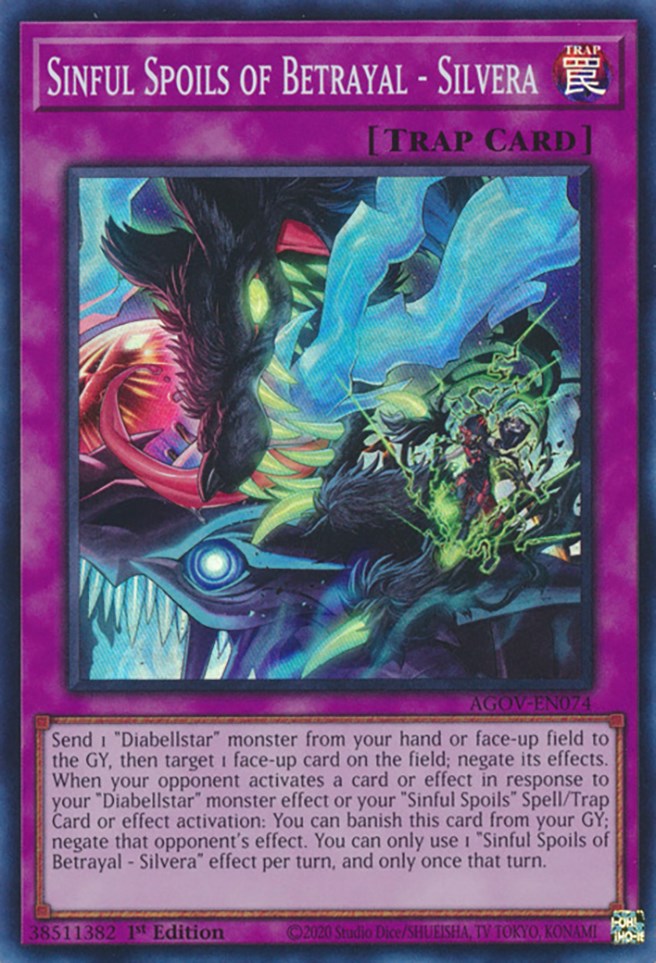 Sinful Spoils of Betrayal - Silvera [AGOV-EN074] Super Rare - Yugioh Cards For Your TCG Needs!