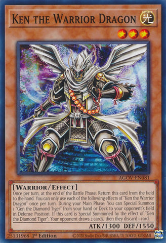 Ken the Warrior Dragon [AGOV-EN081] Common - Yugioh Cards For Your TCG Needs!