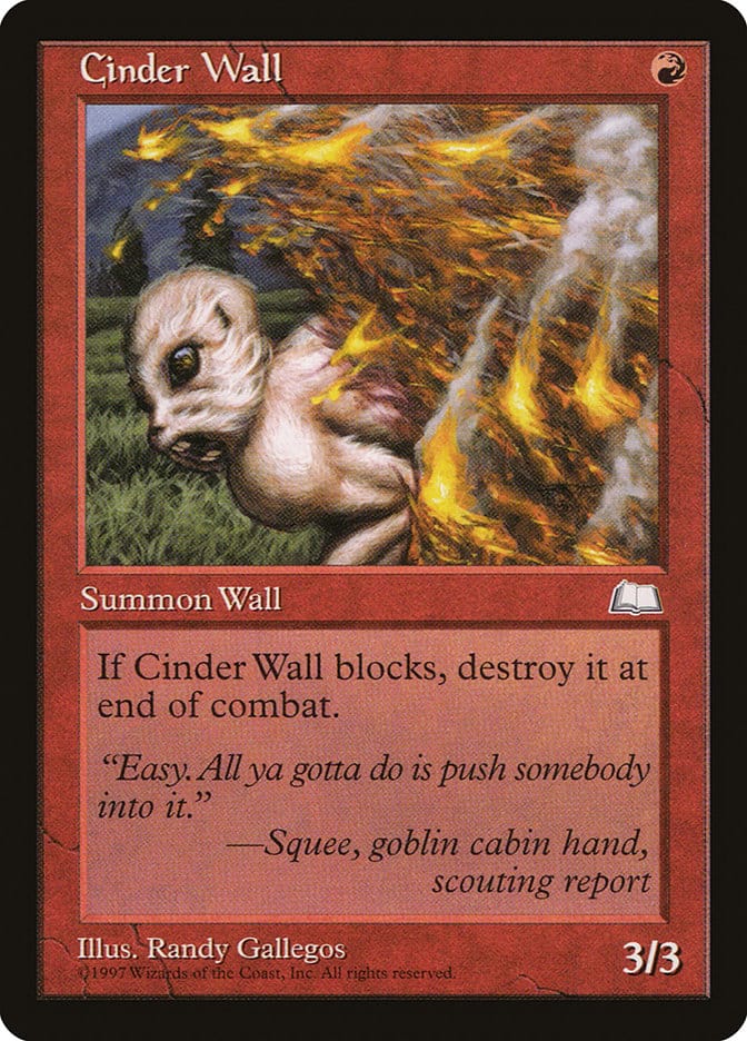 Cinder Wall [Weatherlight] Magic: The Gathering