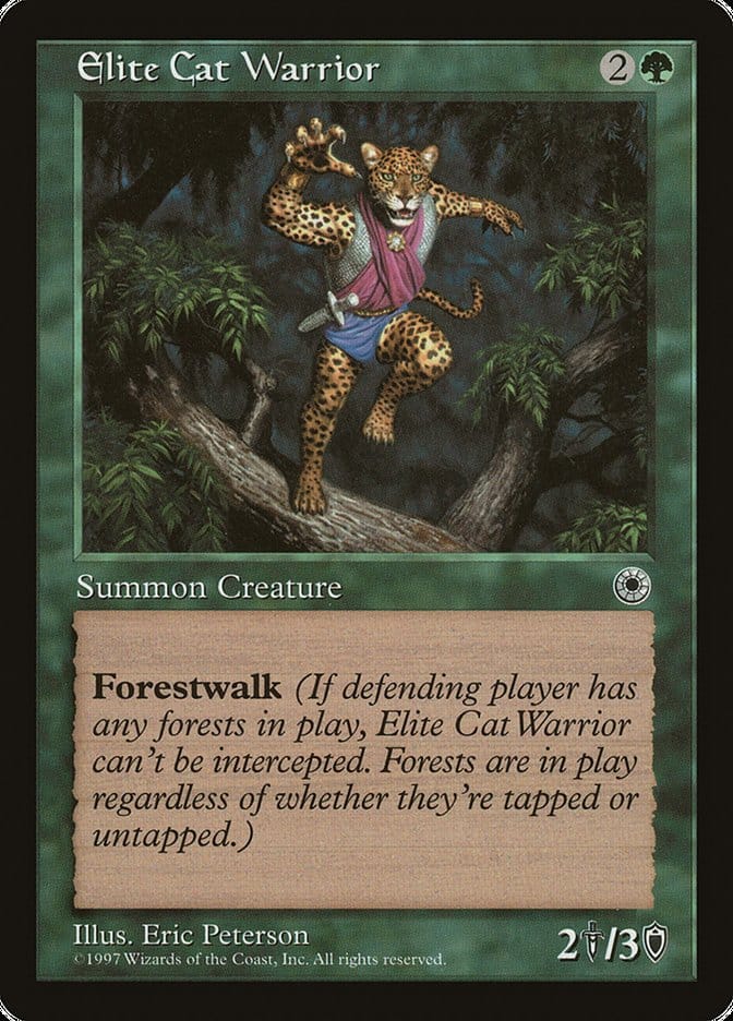 Elite Cat Warrior (No Flavor Text) [Portal] Magic: The Gathering