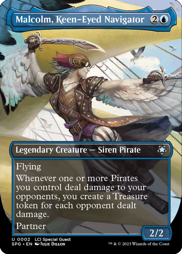 Malcolm, Keen-Eyed Navigator (Borderless) [The Lost Caverns of Ixalan Special Guests] Magic: The Gathering