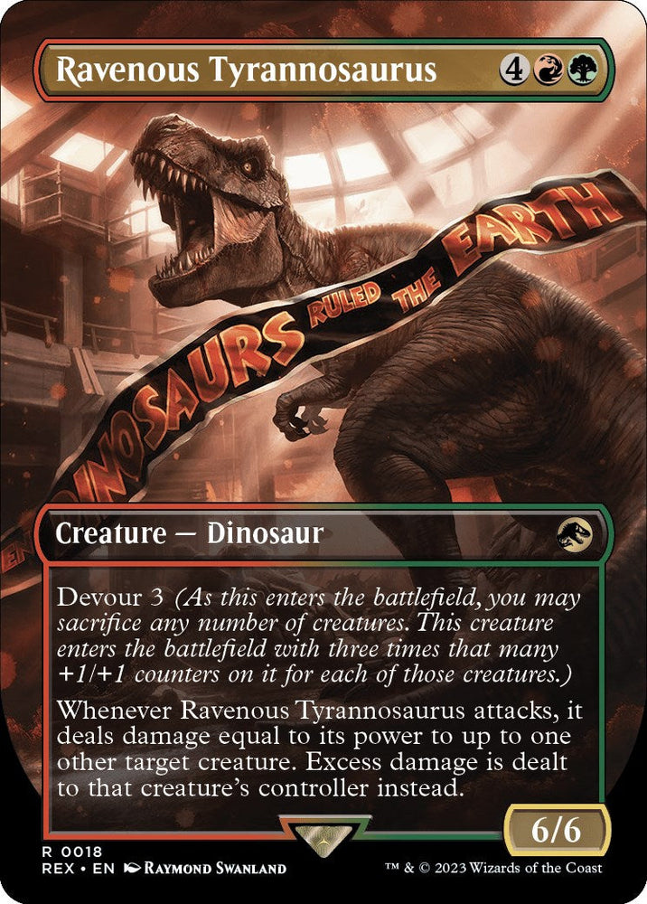Ravenous Tyrannosaurus (Borderless) [Jurassic World Collection] Magic: The Gathering
