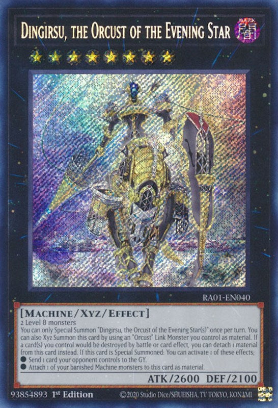 Dingirsu, the Orcust of the Evening Star [RA01-EN040] Secret Rare - Yugioh Cards For Your TCG Needs!