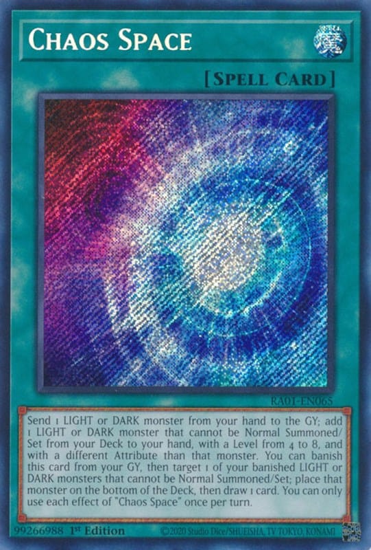 Chaos Space [RA01-EN065] Secret Rare - Yugioh Cards For Your TCG Needs!