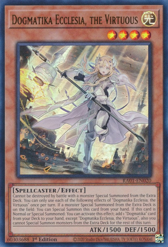 Dogmatika Ecclesia, the Virtuous [RA01-EN020] Ultra Rare - Yugioh Cards For Your TCG Needs!
