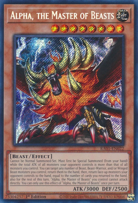 Alpha, the Master of Beasts [RA01-EN022] Secret Rare - Yugioh Cards For Your TCG Needs!