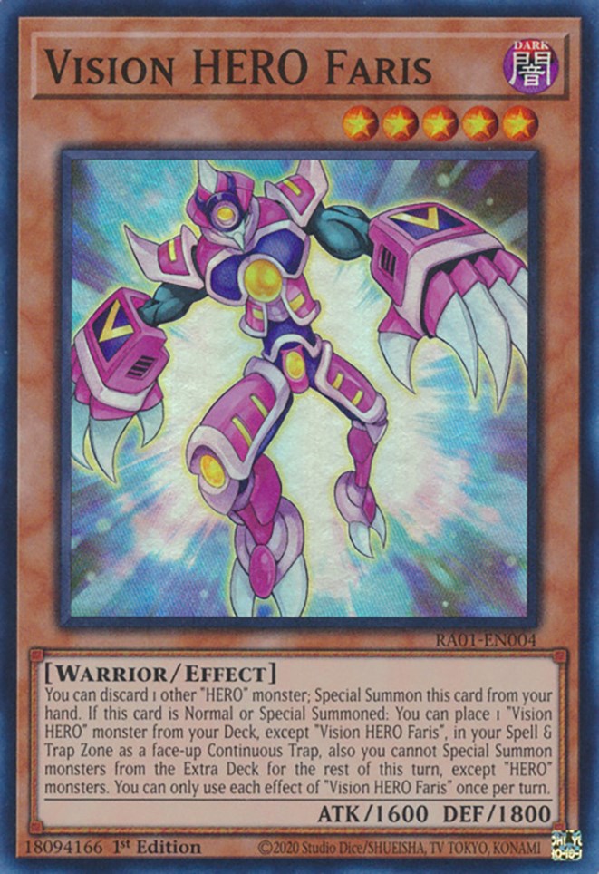 Vision HERO Faris [RA01-EN004] Super Rare - Yugioh Cards For Your TCG Needs!