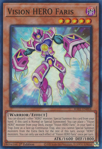 Vision HERO Faris [RA01-EN004] Super Rare - Yugioh Cards For Your TCG Needs!