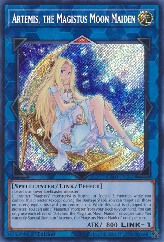 Artemis, the Magistus Moon Maiden [RA01-EN049] Secret Rare - Yugioh Cards For Your TCG Needs!