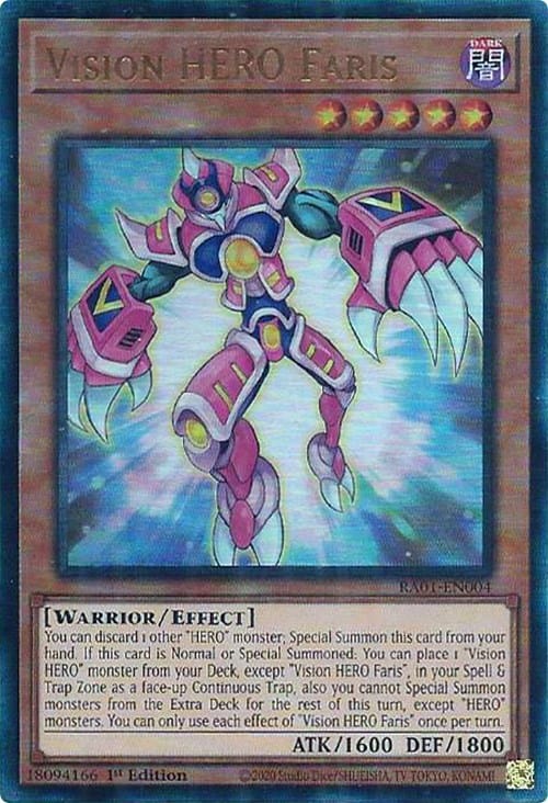 Vision HERO Faris [RA01-EN004] Prismatic Ultimate Rare - Yugioh Cards For Your TCG Needs!