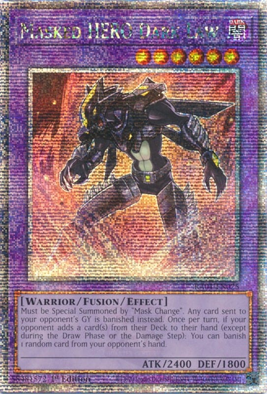 Masked HERO Dark Law [RA01-EN025] Quarter Century Secret Rare - Yugioh Cards For Your TCG Needs!