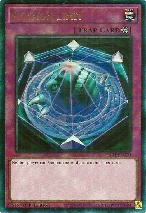 Summon Limit [RA01-EN070] Prismatic Ultimate Rare - Yugioh Cards For Your TCG Needs!