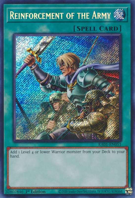 Reinforcement of the Army [RA01-EN051] Secret Rare - Yugioh Cards For Your TCG Needs!