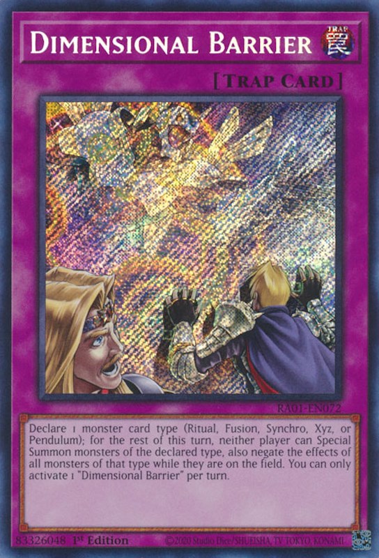 Dimensional Barrier [RA01-EN072] Secret Rare - Yugioh Cards For Your TCG Needs!