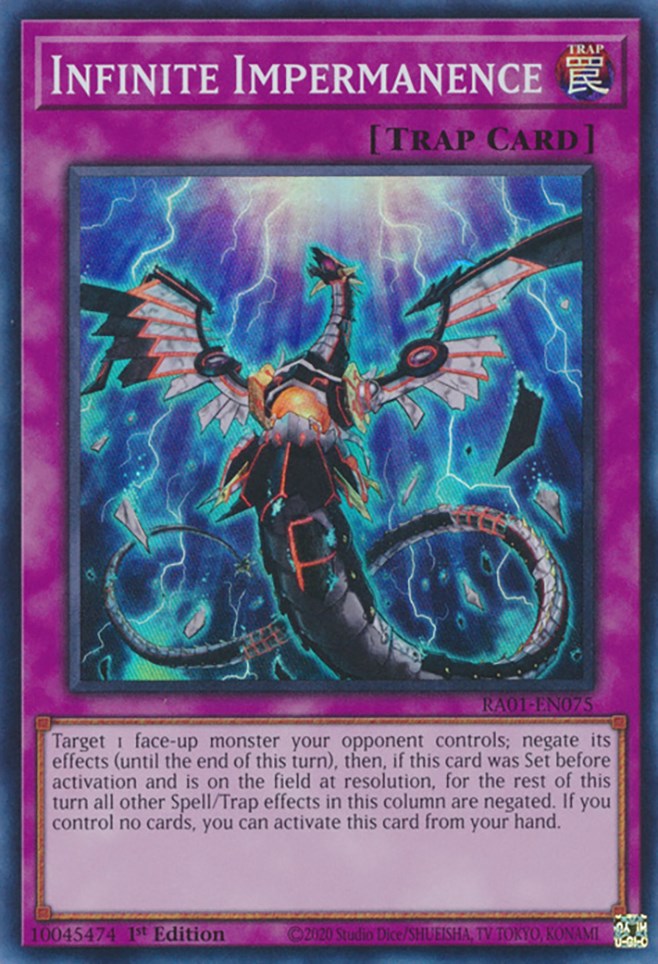 Infinite Impermanence [RA01-EN075] Super Rare - Yugioh Cards For Your TCG Needs!