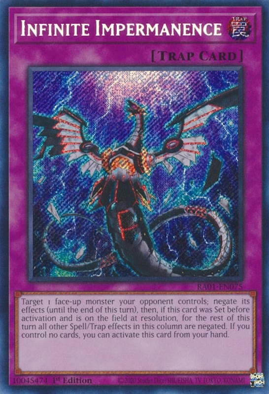 Infinite Impermanence [RA01-EN075] Secret Rare - Yugioh Cards For Your TCG Needs!